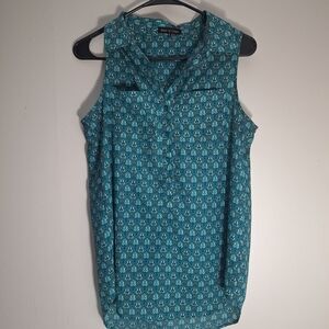 Violet & Claire Teal Patterned Sleeveless Camisole